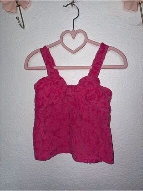 Janie and Jack Bright Pink Terry Tank